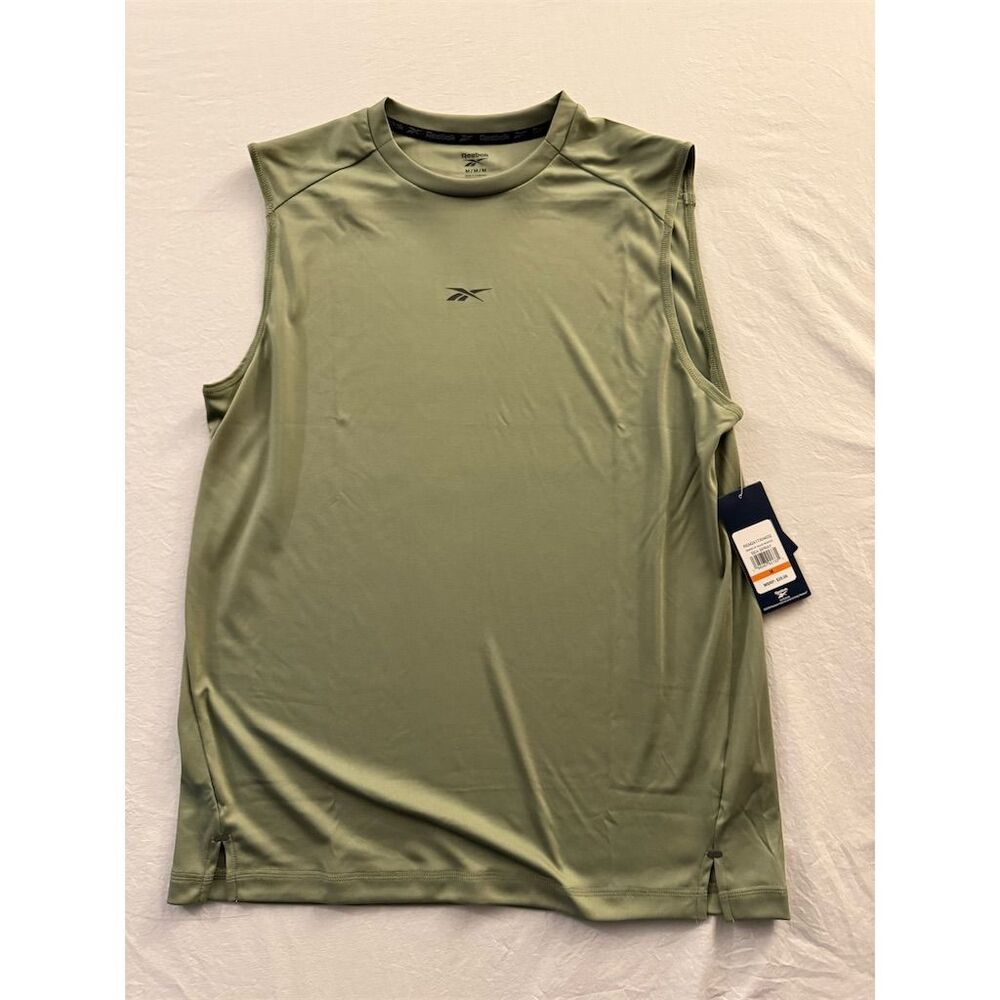 Reebok‎ Men's Sleeveless Tech Tank Top Green Size M Training Running